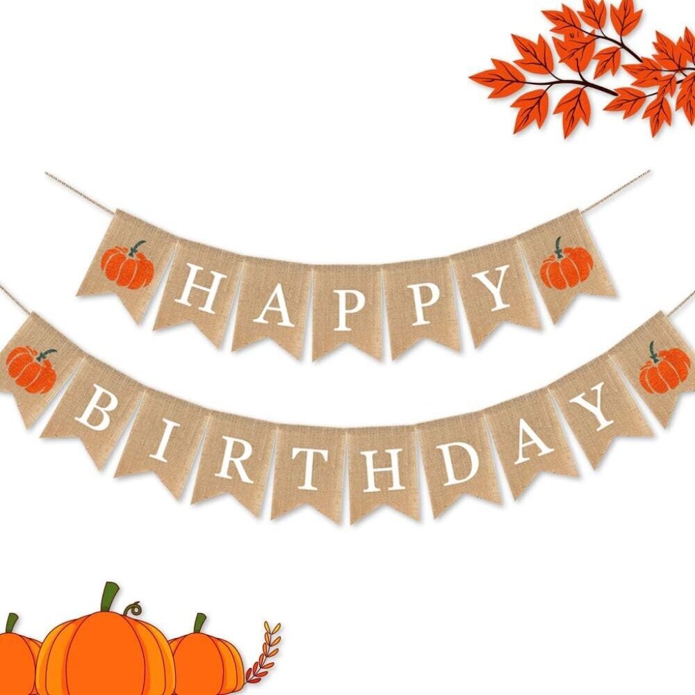 Burlap Birthday Party Bunting Garland Supplies